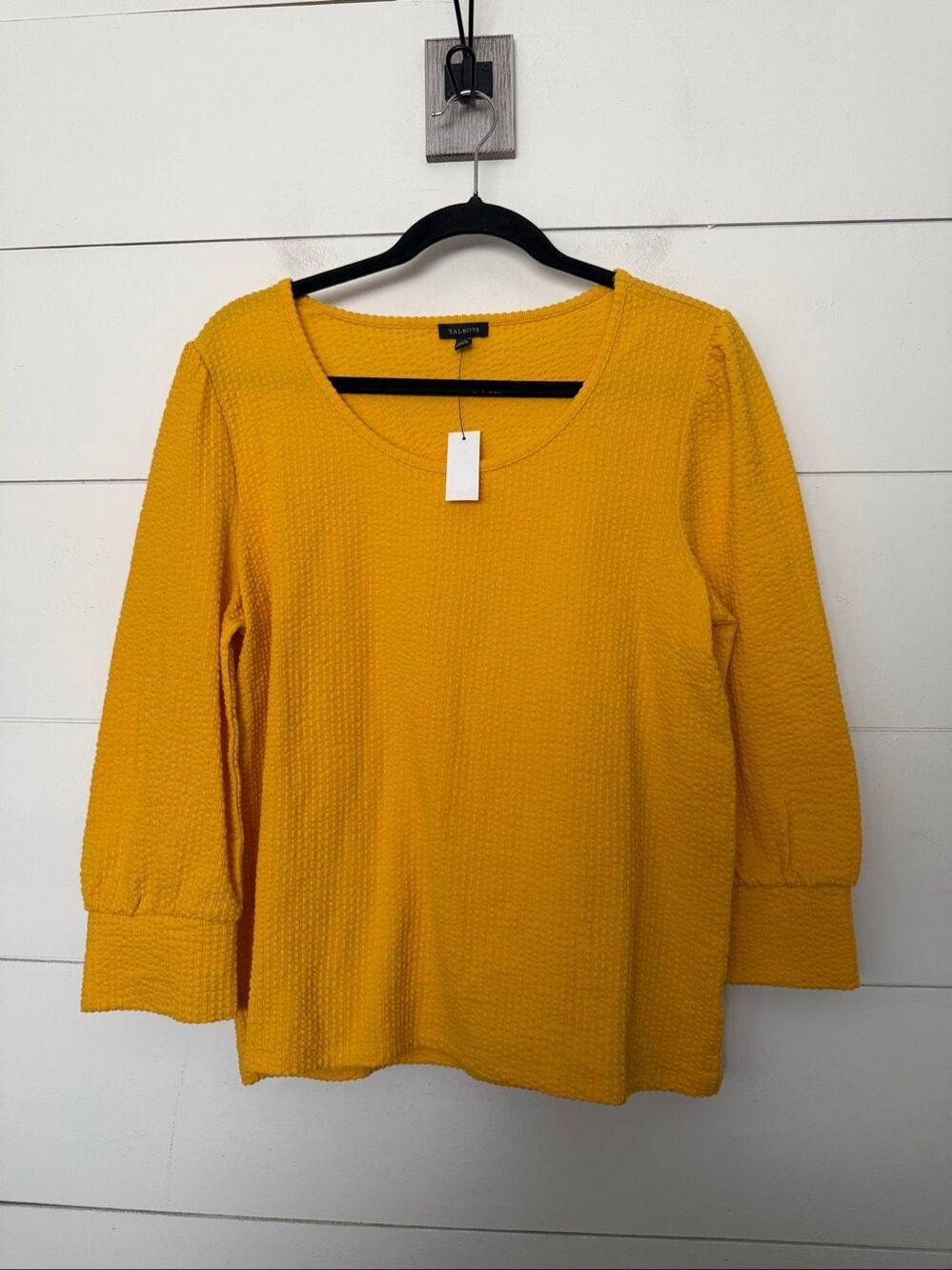 Talbots Women’s Medium Yellow Blouse Top Office Core Career New
